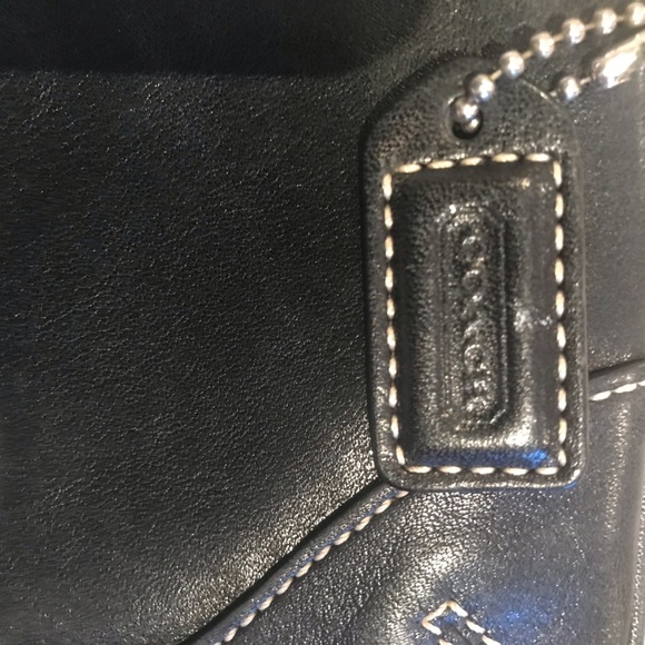 Coach Small Leather Zippered Wristlet with Tan Stitching - Picture 3 of 4